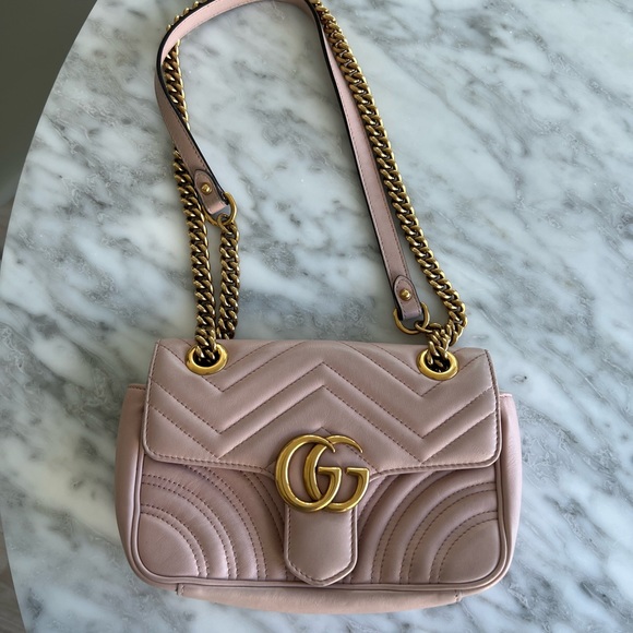 Preowned Calfskin Matelasse Mini GG Marmont Shoulder Bag - Picture 1 of 6